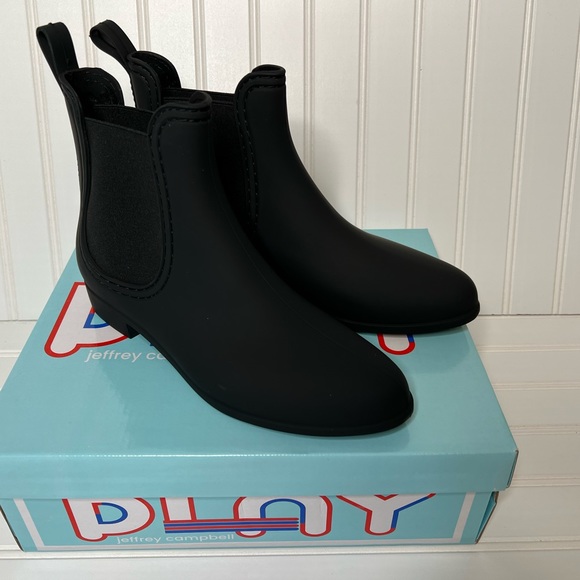 Jeffrey Campbell Shoes - Jeffrey Campbell Forecast-2 Waterproof Black Matte Rain Boot Ankle Women 8 NEW
